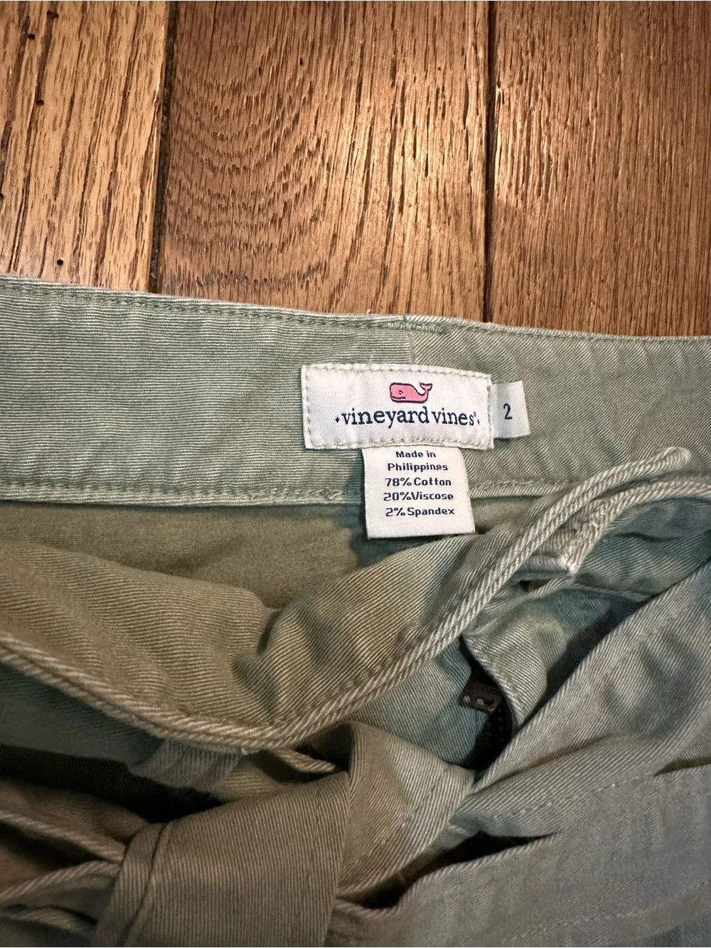 Vineyard Vines Sage Green Preppy Utility Tie-Waist Mini Skirt with Pockets